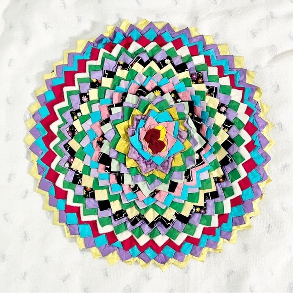 Vintage Handmade Multicolored Arts & Crafts Cottagecore Throw Pillow Covers - Picture 2 of 12